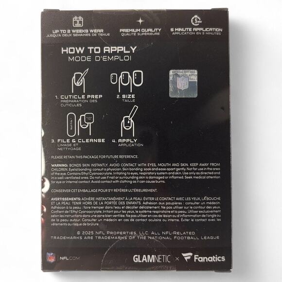 San Francisco 49ers Press-On Nails | Red French Tips + Logo Accent 🏈 - Picture 4 of 6